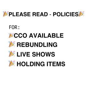 🎉PLEASE READ: COMBINED ORDERS / LIVE SHOWS / CCO / HOLDING ITEMS POLICIES etc